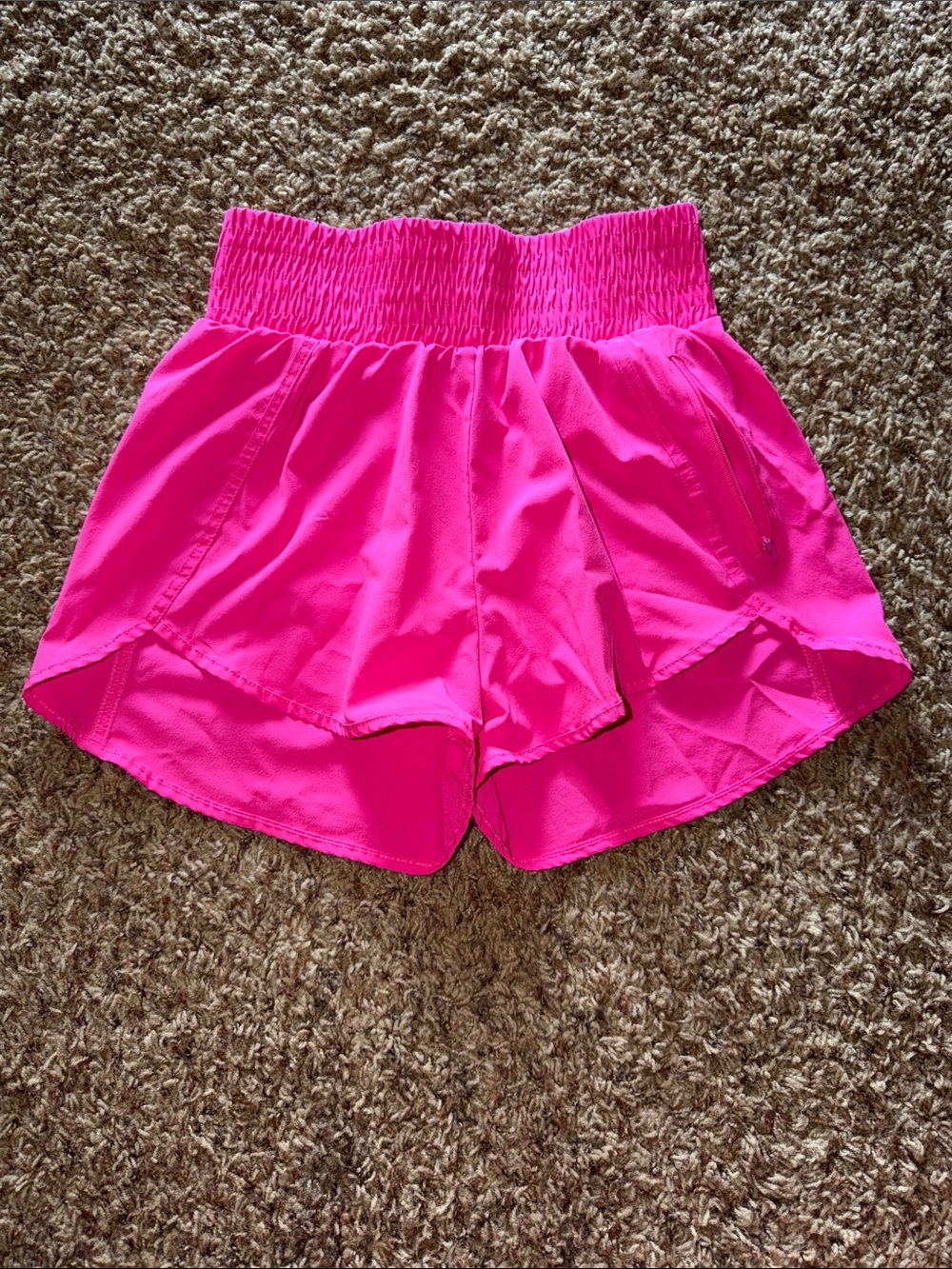 Women’s High-Waist Hot Pink Athletic Shorts